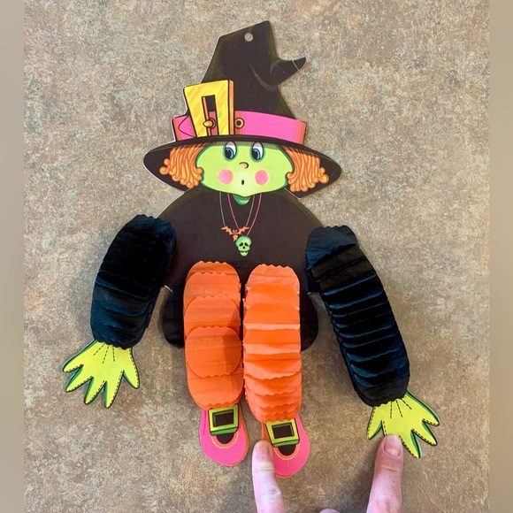beistle Other - Vintage Beistle Die Cut Honeycomb Tissue Paper Witch Halloween Decor